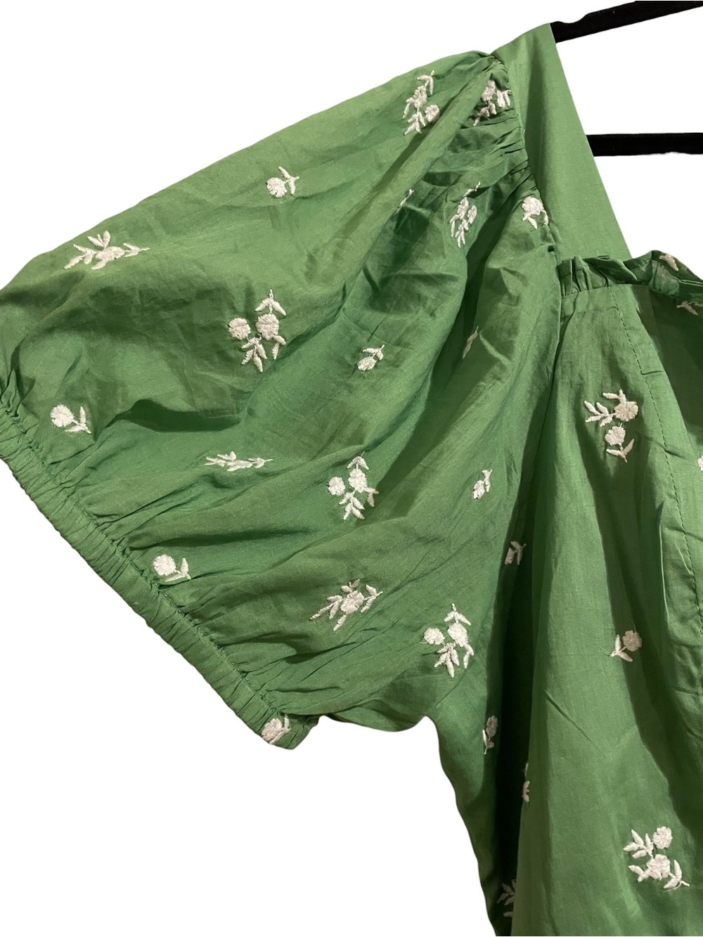 JESSAKAE Juniper Dress in Cool Green Floral Embroidered Cotton Puff Sleeve 4X - Picture 7 of 11